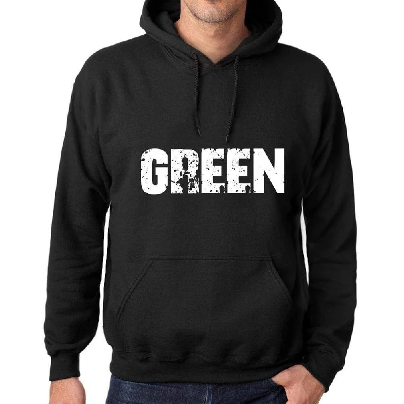 Men's Women's Unisex Printed Graphic Cotton Hoodie Soft Heavyweight Hooded Sweatshirt Pullover Popular Words GREEN Deep Black