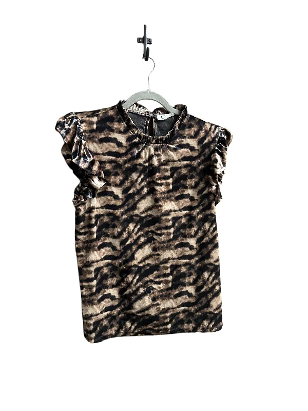 Animal Print Top Short Sleeve Thml, Size M