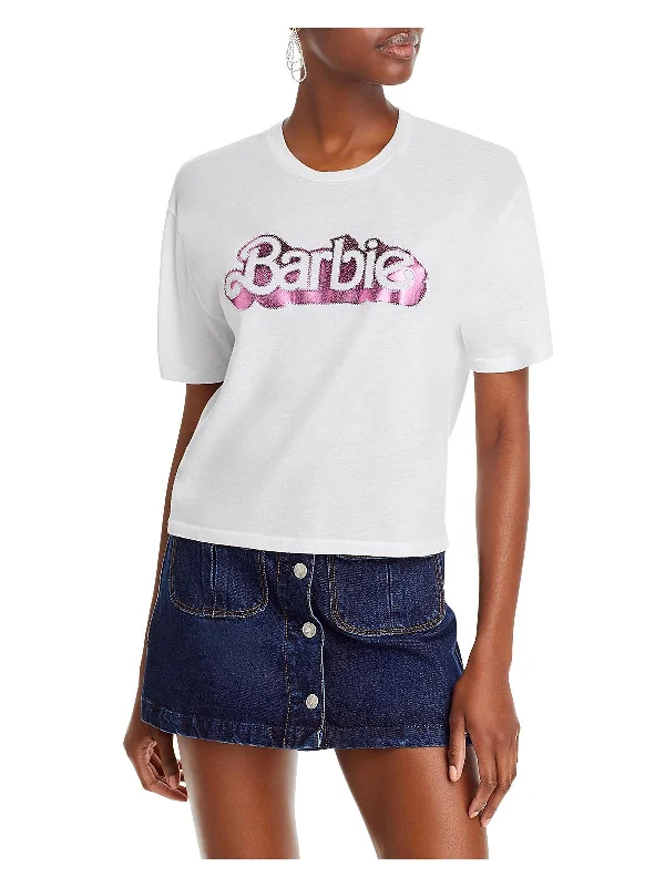 Barbie Womens Logo Crew Graphic T-Shirt