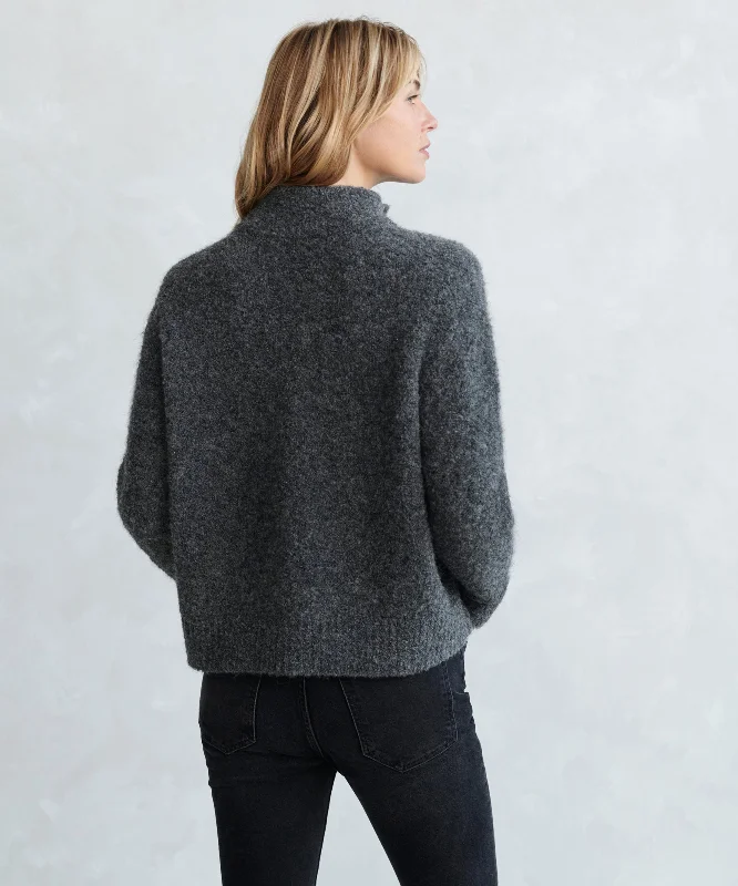 Boucle Button Pullover