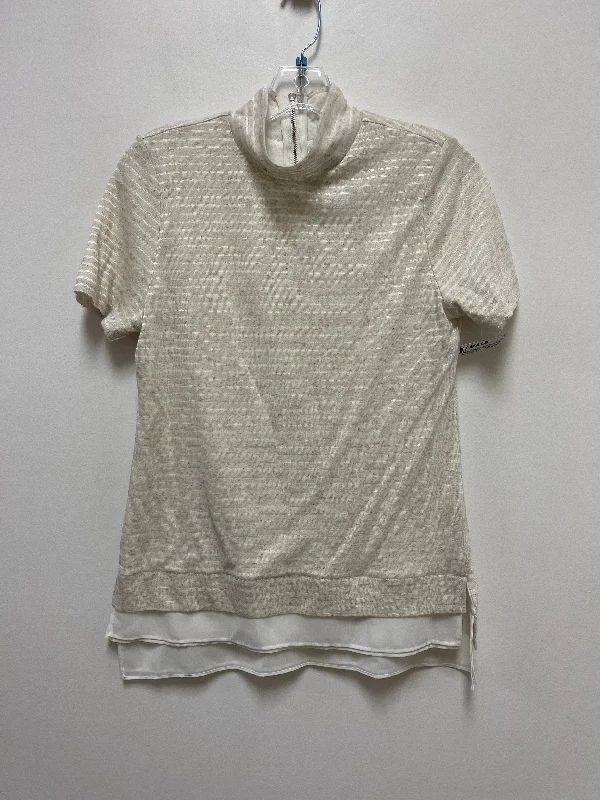 Cream Top Short Sleeve White House Black Market, Size S