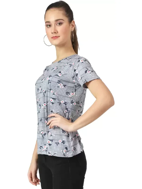 TANDUL  Printed Women Round Neck Multicolor T-Shirt