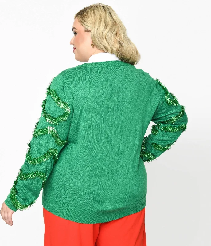 Green Garland & Ornament Cardigan