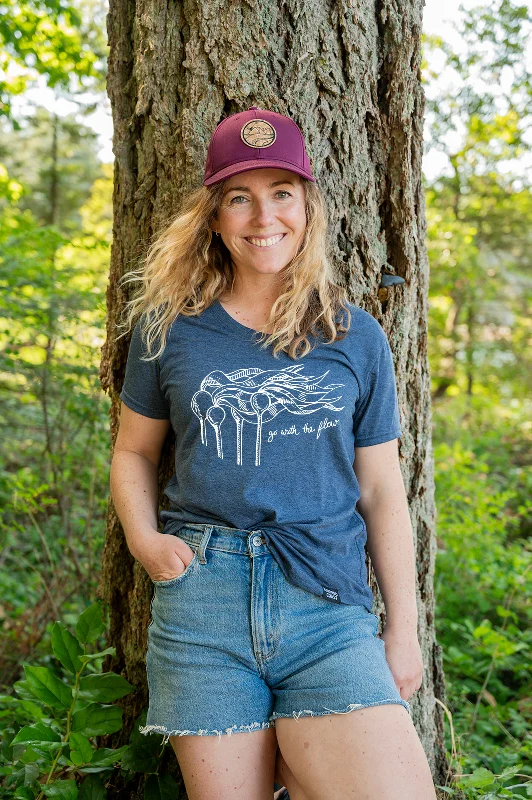 KELP FOREST - Women's Eco Tee - Heather Navy