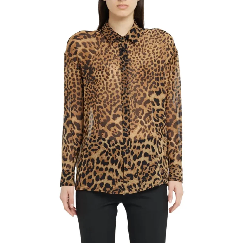 Mathys Leopard Shirt In Brown Leopard