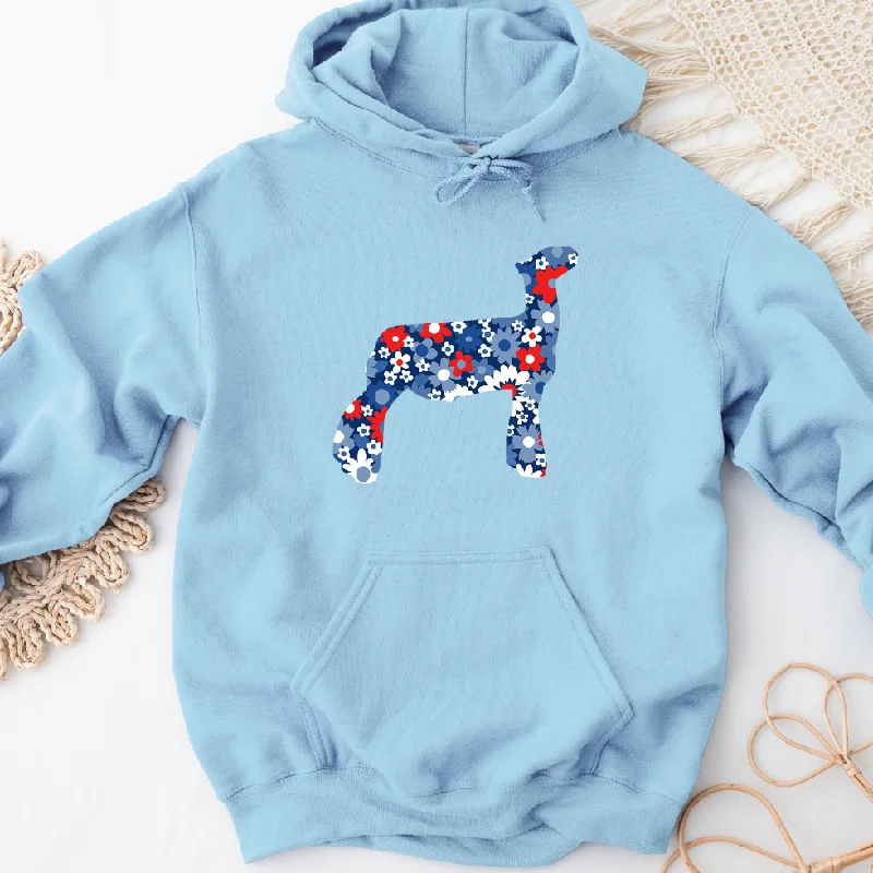 Patriotic Floral Lamb Hoodie (S-3XL) Unisex - Multiple Colors!