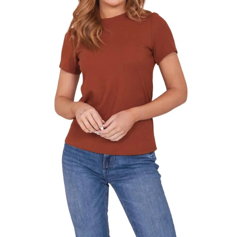 Ribbed Tee In Pumpkin Spice