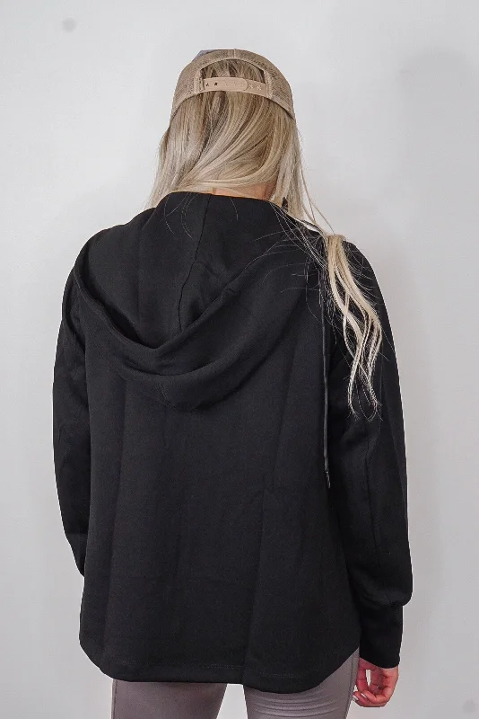 Chilly Mornings Black Hoodie Jacket