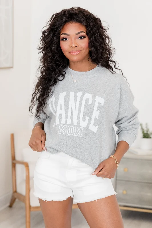 Dance Mom Block Light Grey Oversized Graphic Sweatshirt