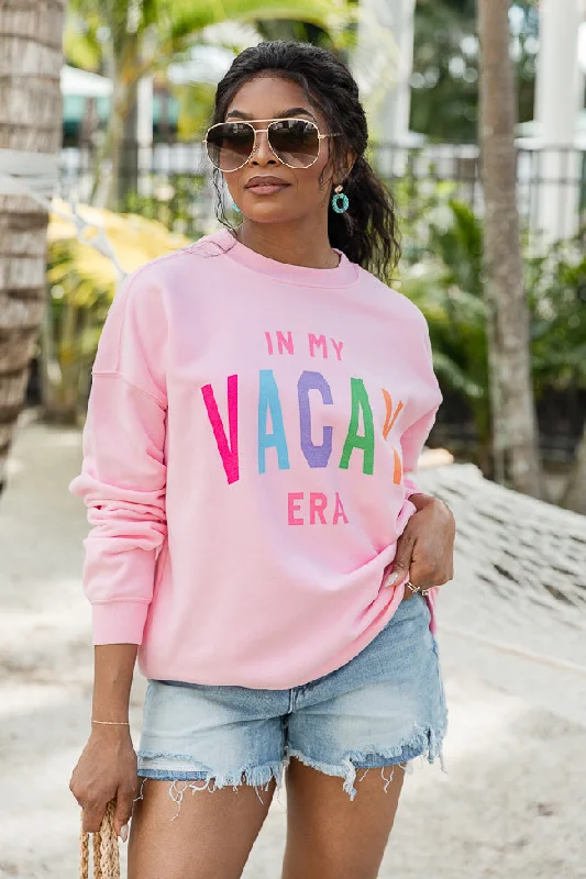 In My Vacay Era Light Pink Oversized Graphic Sweatshirt