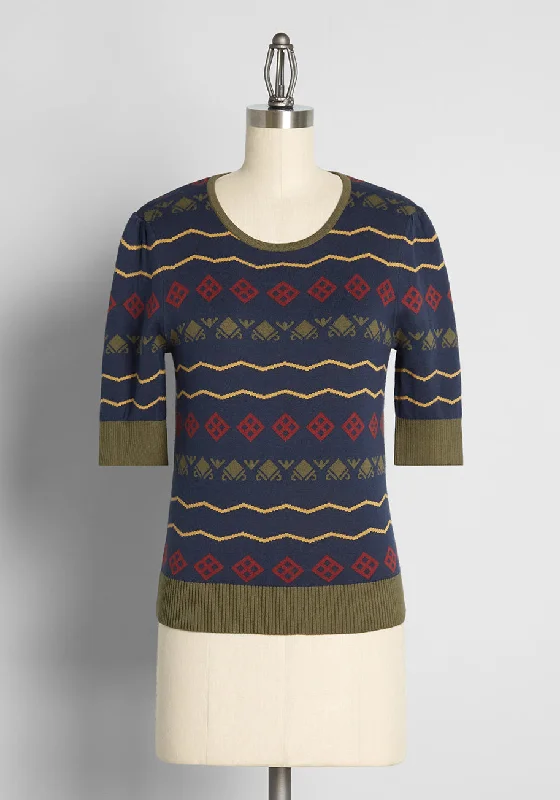 ModCloth x Collectif Pattern of Greatness Fair Isle Knit Top