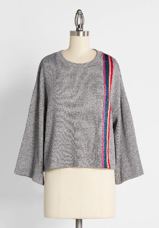 Racing in Rainbow Stripes Knit Top