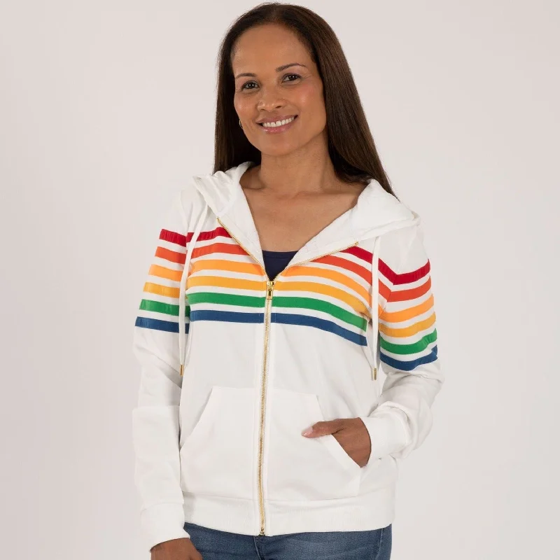 Retro Stripe Zip Up Hoodie