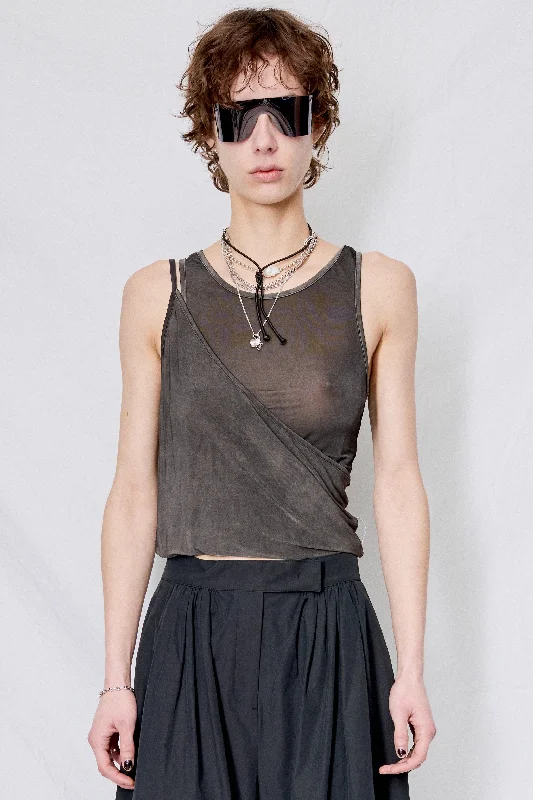 Charcoal Three Strap Top