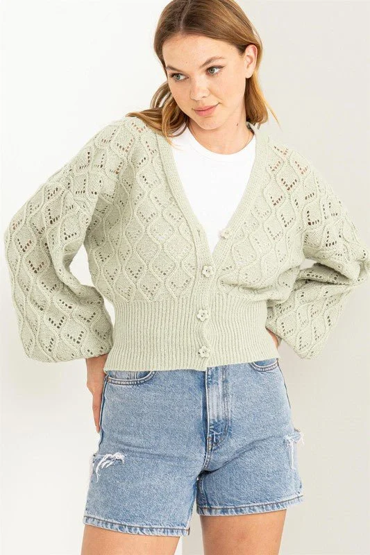 Pointelle Sweater Cardigan