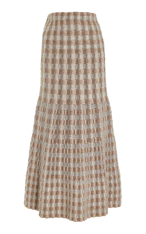 Drew Knit Skirt in Ivory Multi Cashmere