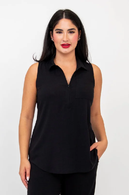 Hula Tank, Black, Linen Bamboo