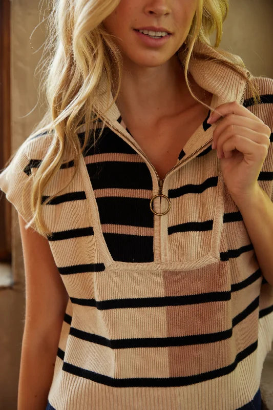 Jana Sleeveless Striped Sweater