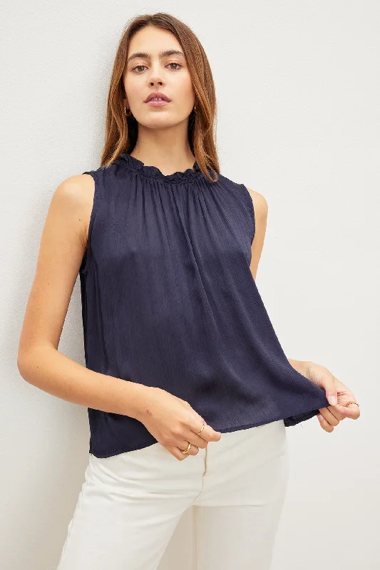 KIANA RUFFLE NECK TANK TOP