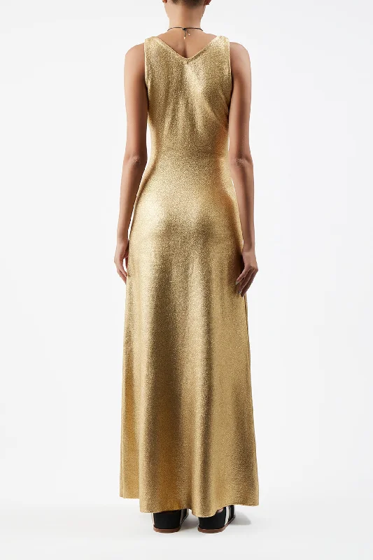 Melitta Knit Dress in Gold Merino Wool