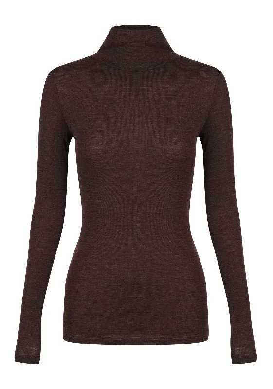 Morri Merino High Neck_Chocolate