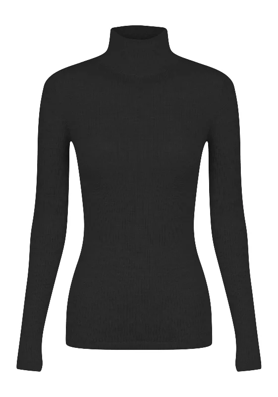 Morri Merino Rib High Neck_Black