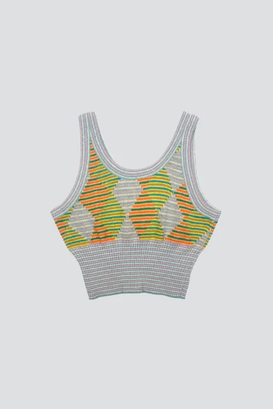 Multicolor Knit Crop Tank