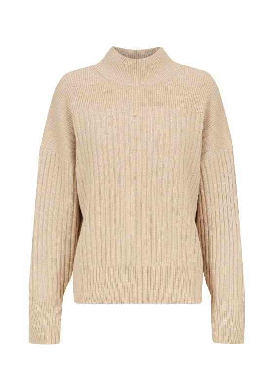 Oliver Merino Rib Pullover_Flax