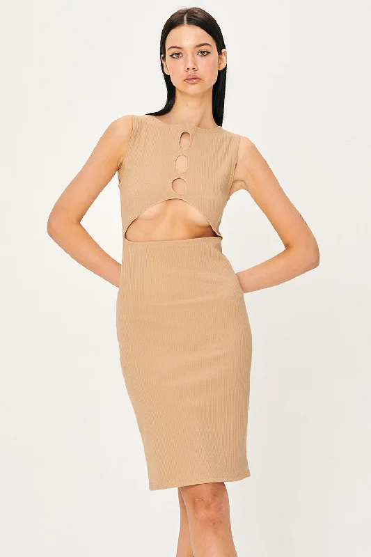 Samantha Back Cut-Out Midi Dress