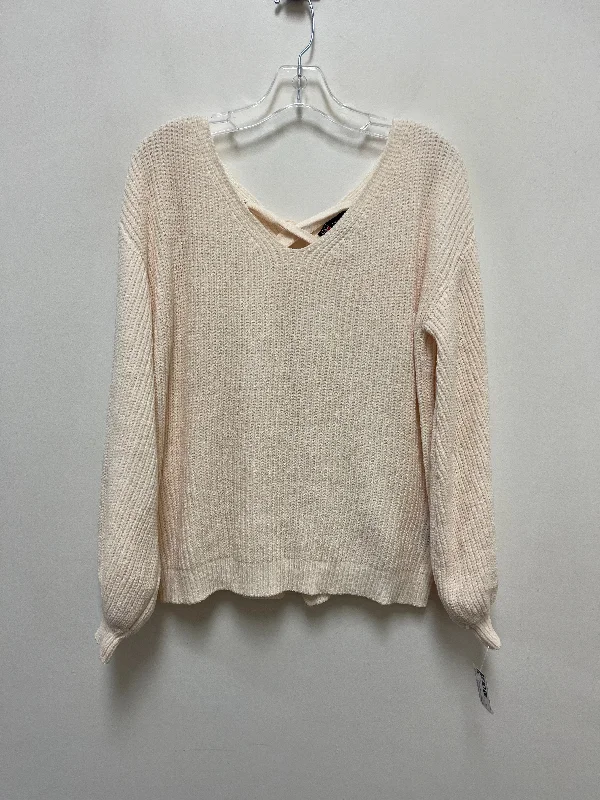 Sweater By Clothes Mentor In Cream, Size: L