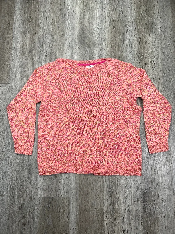 Sweater By Croft And Barrow In Pink & Yellow, Size: 1x