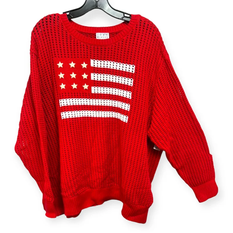 Sweater By Joan Rivers In Red, Size: 2x