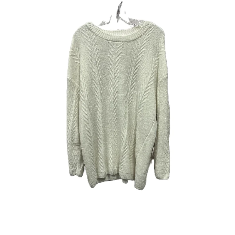 Sweater By Orvis In White, Size: Xxl