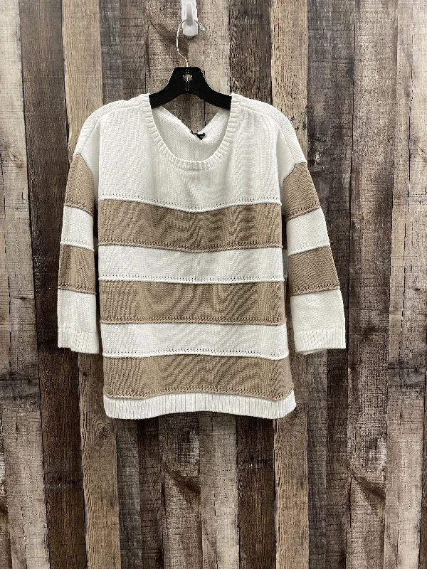 Sweater By Talbots In Brown & White, Size: Xl