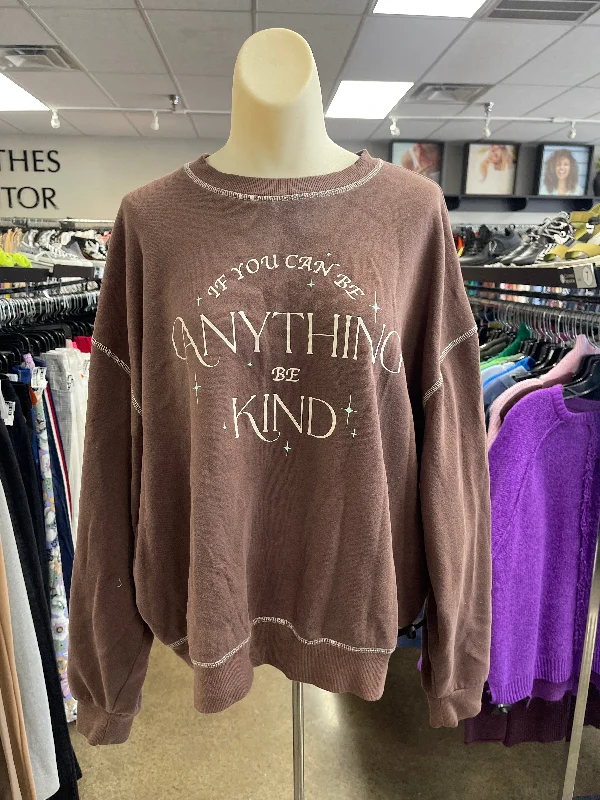 Sweatshirt Crewneck By Clothes Mentor In Brown, Size: L