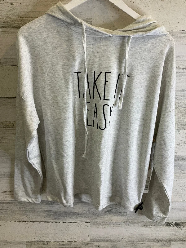 Sweatshirt Hoodie By Clothes Mentor In Grey, Size: M