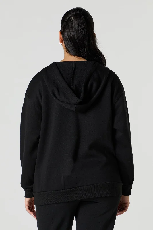 Oversized Fleece Zip-Up Hoodie