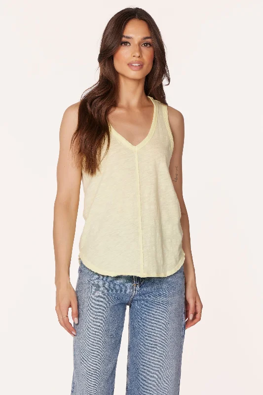 V-NECK FRONT SEAMED TANK