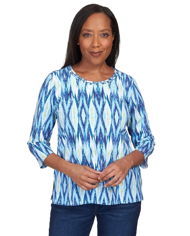 Alfred Dunner Key Item Ikat Knit Top