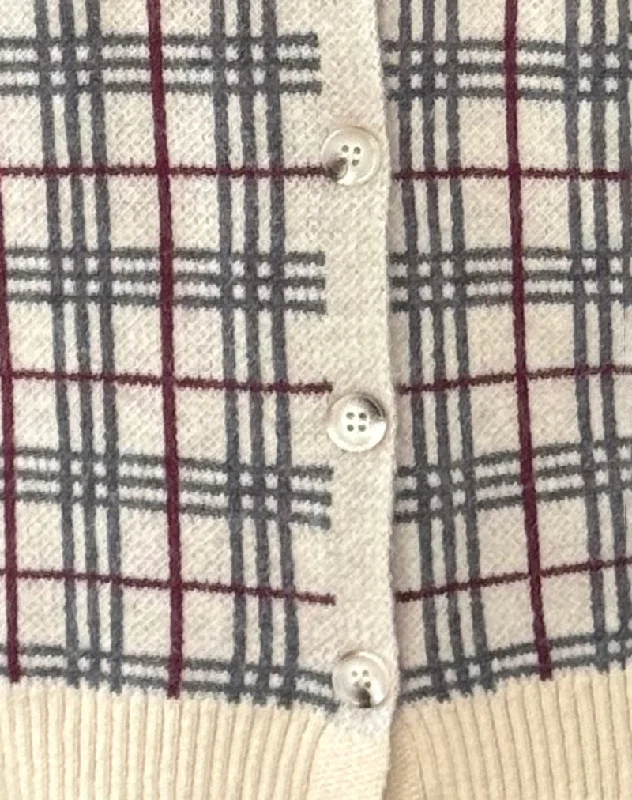 Arlene Cardigan Checked Knit Cream