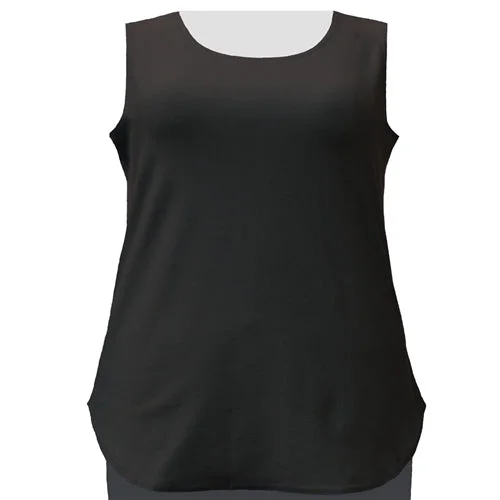 Black Cotton Knit Tank Top Women's Plus Size Tank Top