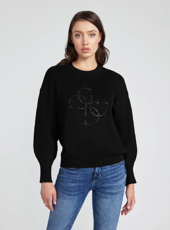 Black Long Sleeve Leonor Logo Jumper