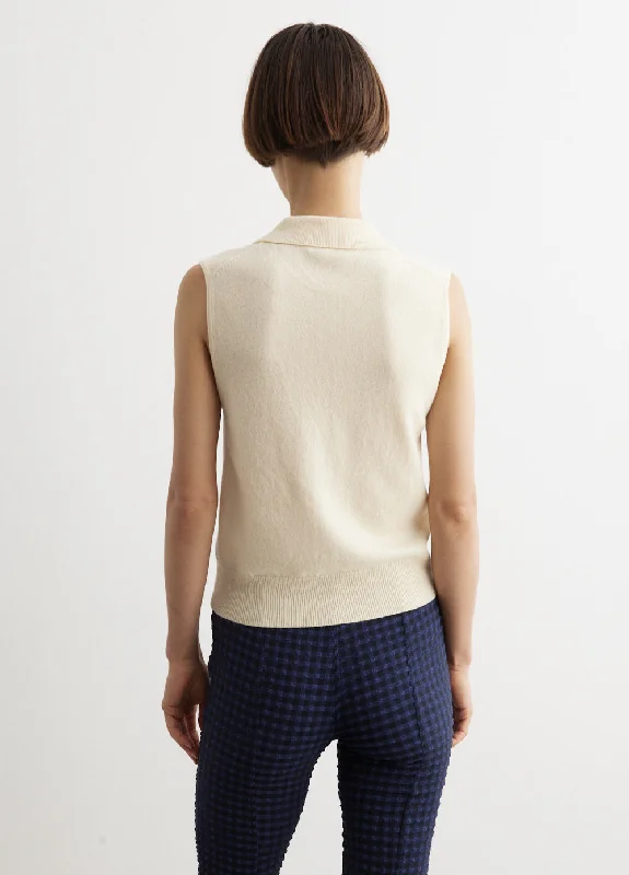 Cashmere Mix Sleeveless Polo