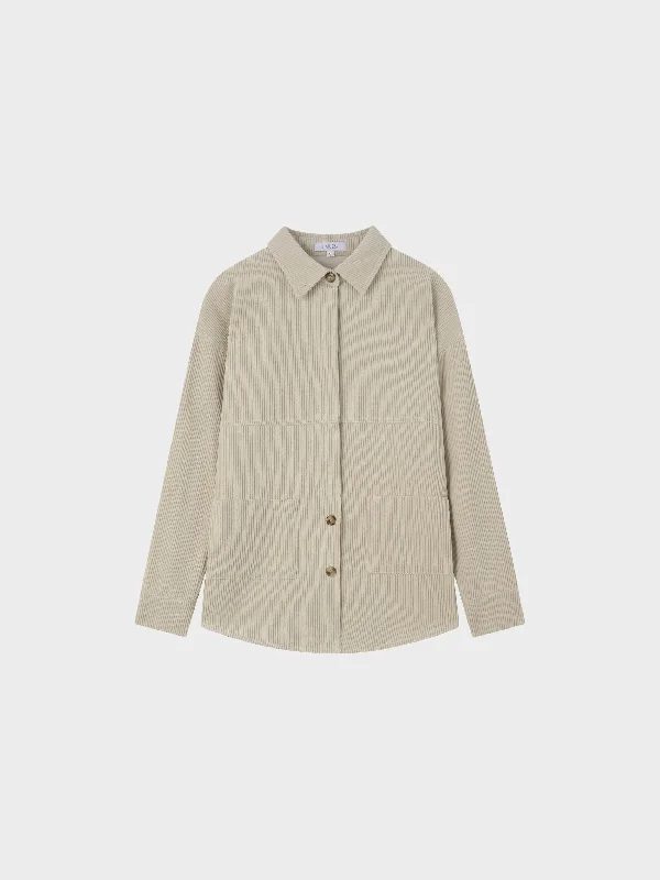 Corduroy Shacket-Ivory