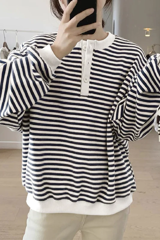 Dean Striped Crew Neck Sweatshirt