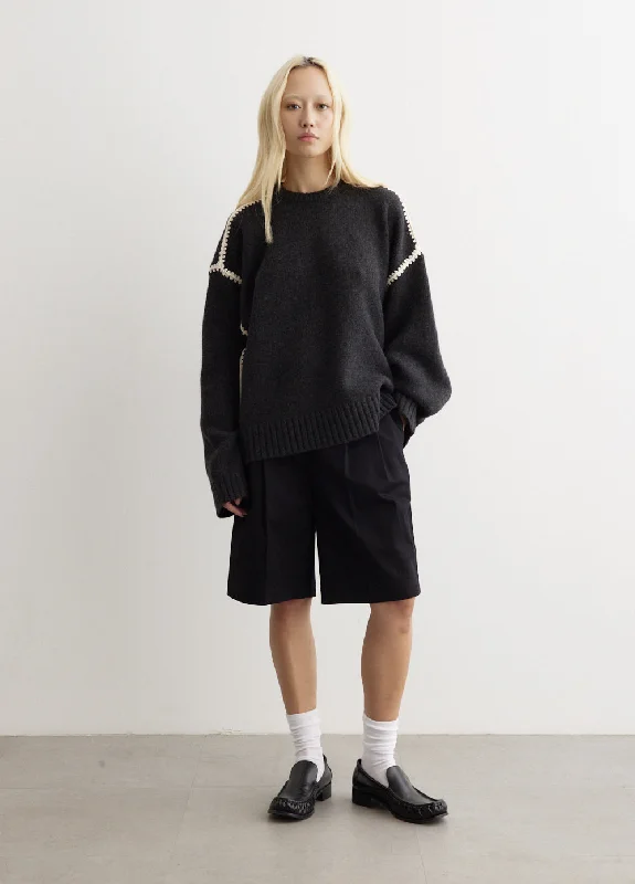 Embroidered Wool Cashmere Knit