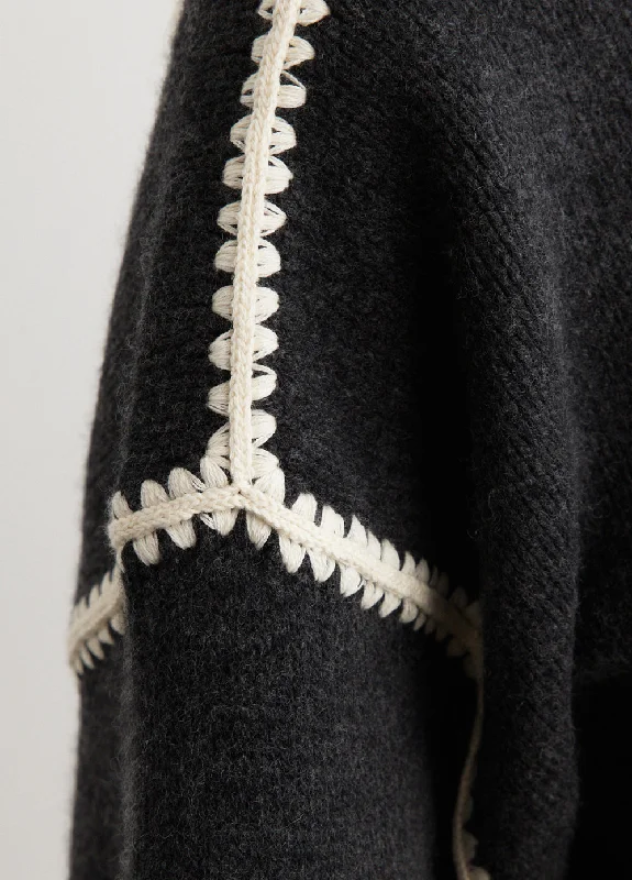 Embroidered Wool Cashmere Knit