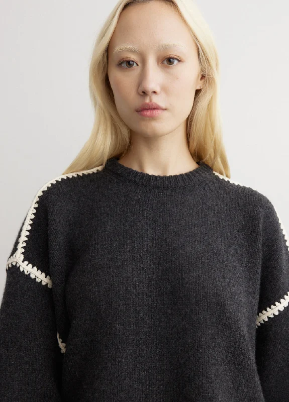 Embroidered Wool Cashmere Knit