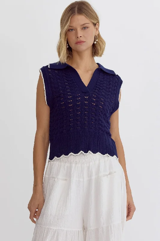 Sleeveless V-Neck Sweater