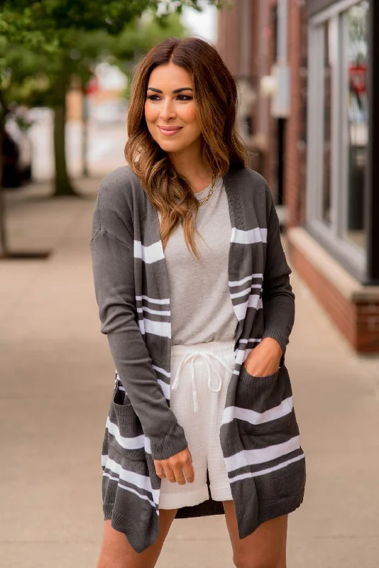 Striped Tunic Cardigan